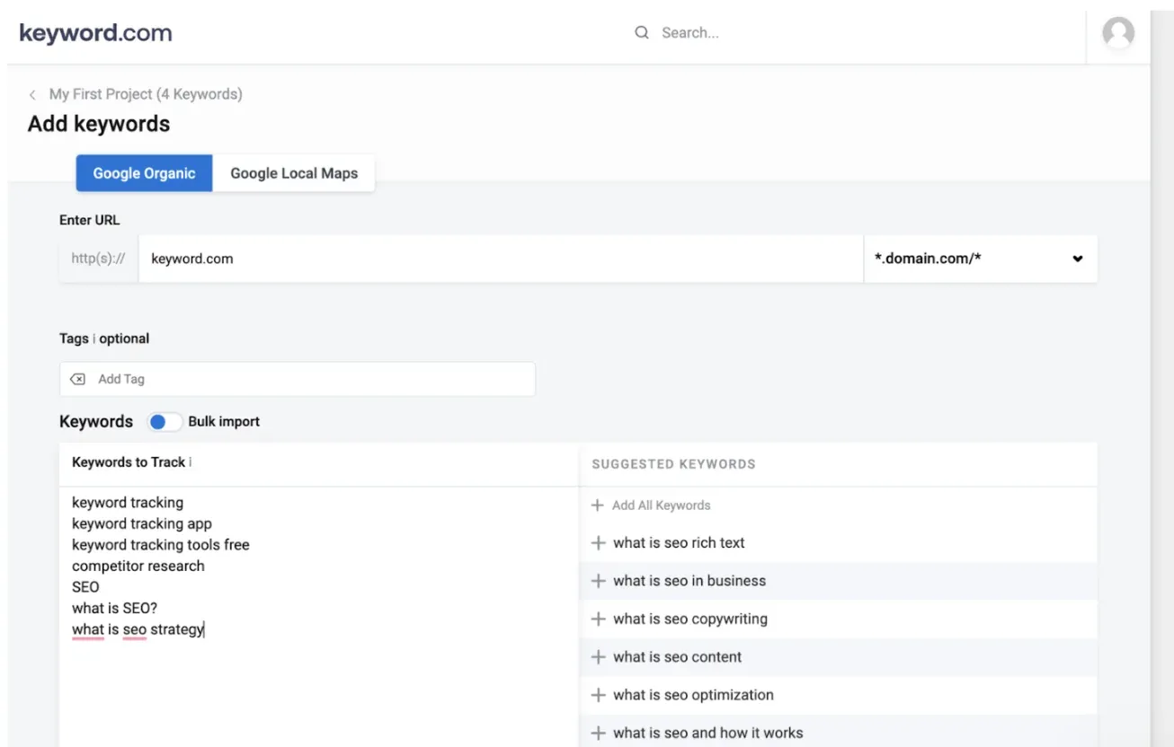 Überblick Keyword-Tracking