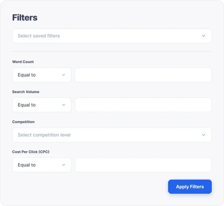 Custom filters for precise keyword targeting
