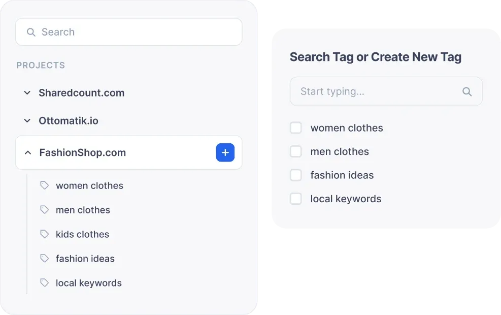 Search intent tagging and keyword grouping
