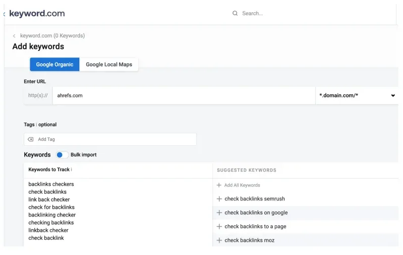 Trouver de nouveaux mots-clés avec Keyword.com