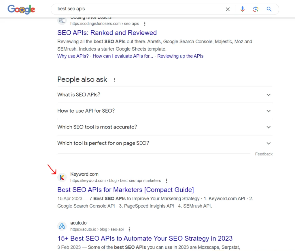 Les groupes de mots-clés peuvent vous aider à vous classer pour plusieurs mots-clés - exemple 2