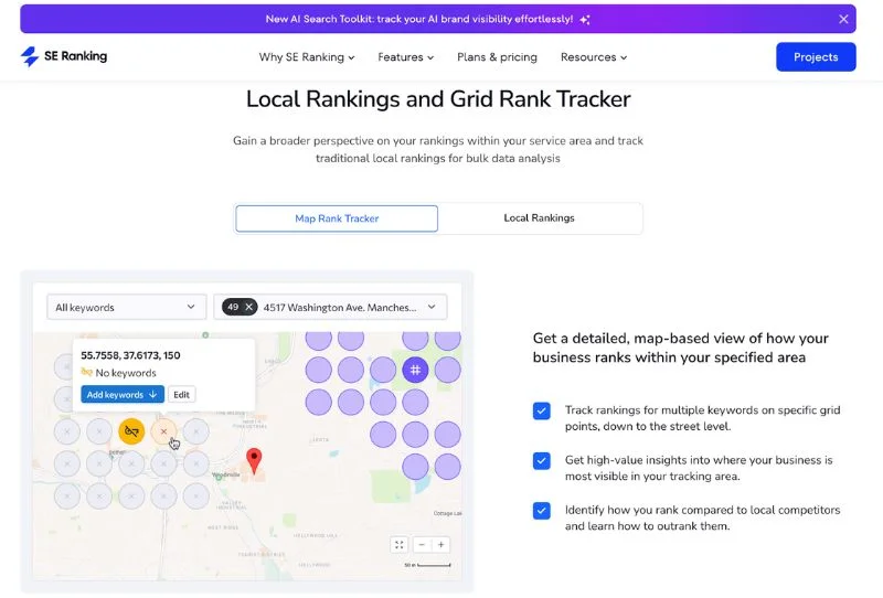 Local SEO Tracking mit SE Ranking