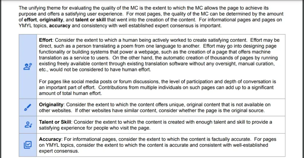 Pertinence du contenu ciblant le terme