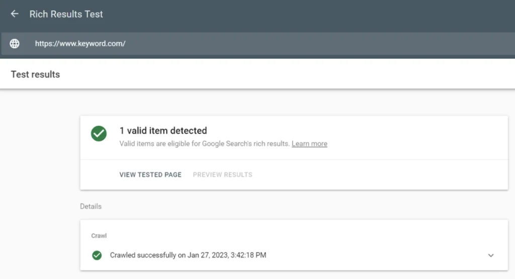 How to run a Rich Results test 