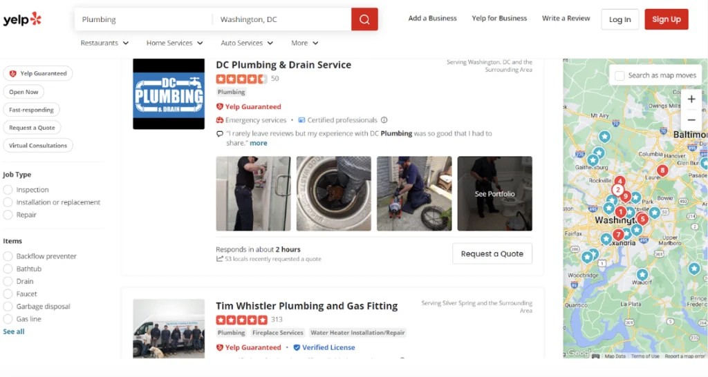 Recherche locale Yelp