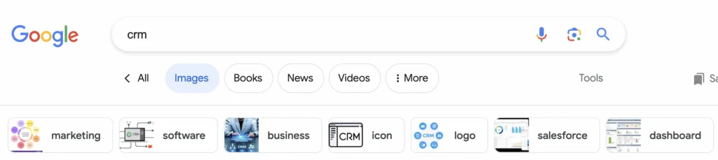 CRM seed keywords in search