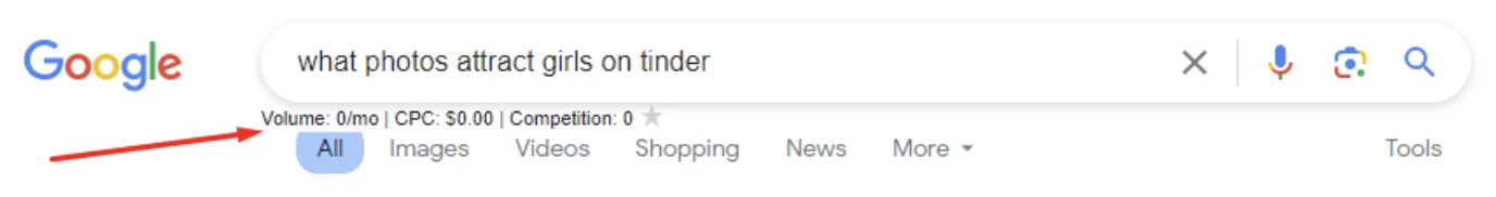 Google search screenshot