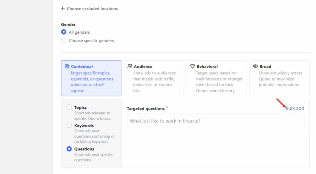 Ajoutez vos questions en masse sur Quora