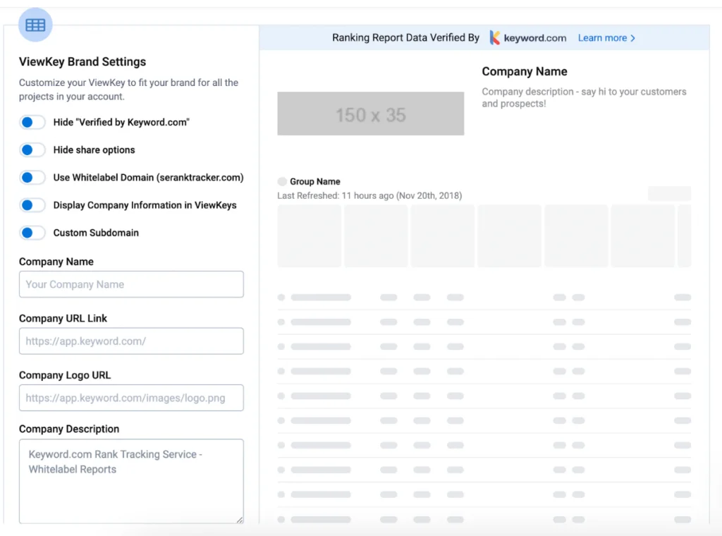 Customize Your viewKey Settings