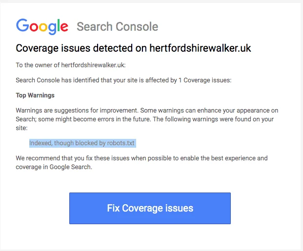 Problema de cobertura de índice en Google