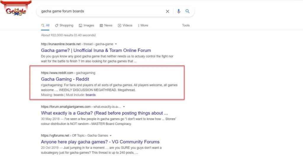 google search forum boards