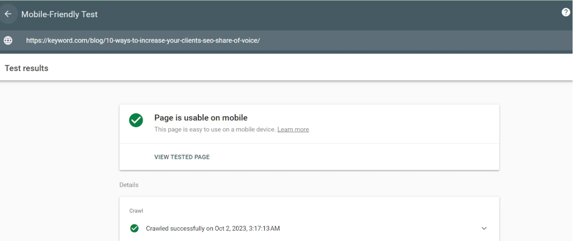 Mobile-first Indexing on GSC
