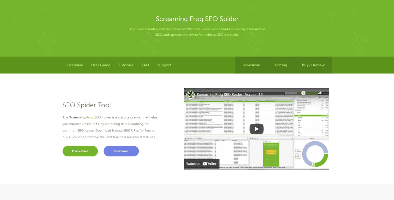 Sreaming Frog SEO Spider