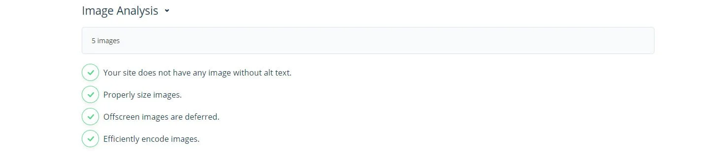 Análisis de imágenes de SiteAuditor