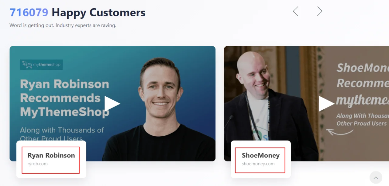 Création de liens de témoignage - MyThemeShop