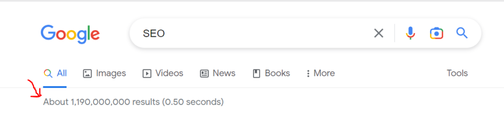 seo search results count