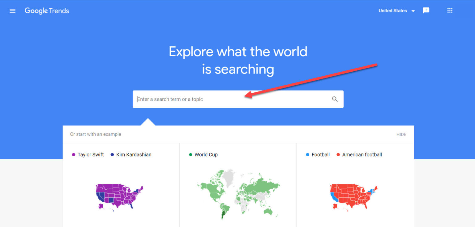 google trend search bar