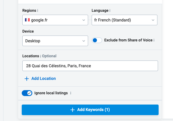 serp position tracking in google