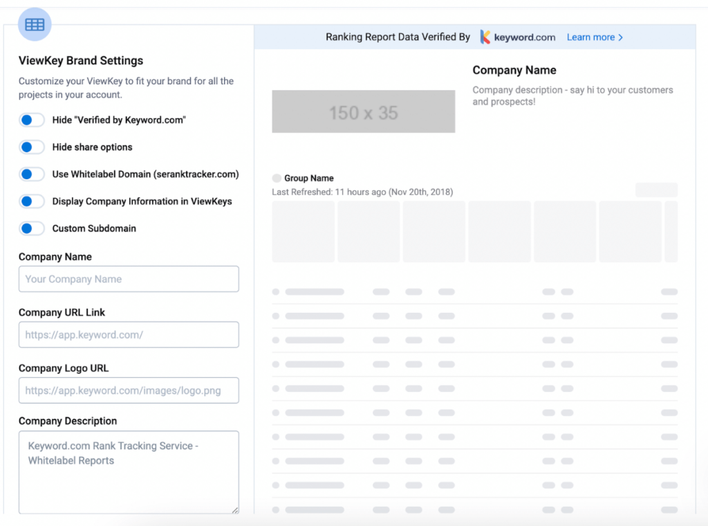 customize your viewkey settings