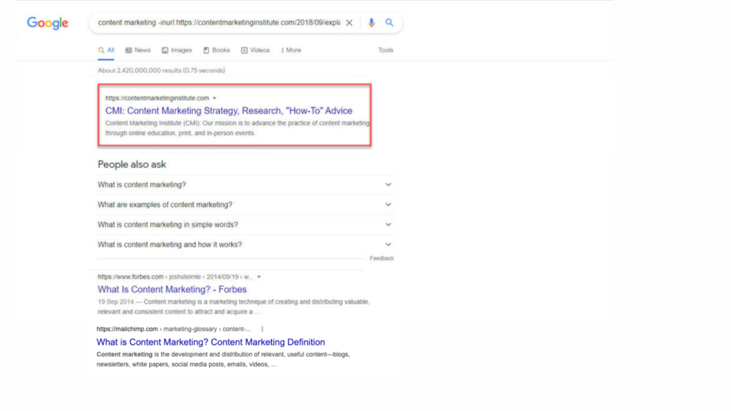 example 2 related to How to Exclude Specific Sites and URLs from Google Search