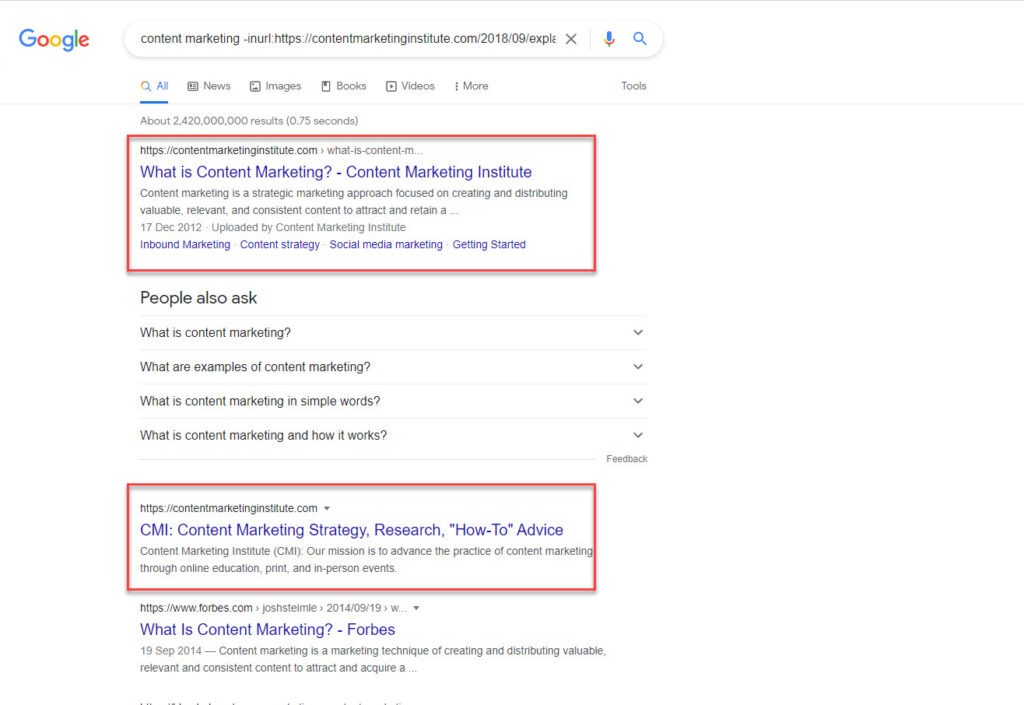 example related to Why You Should Exclude a Site from Google Search