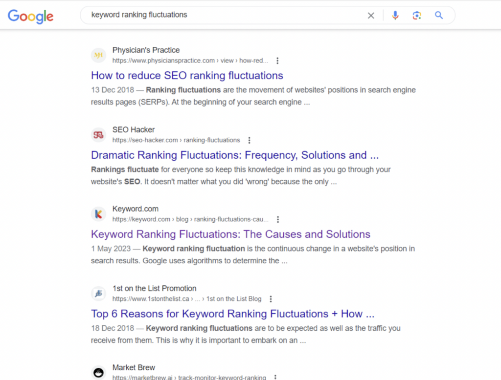 keyword fluctuations serps